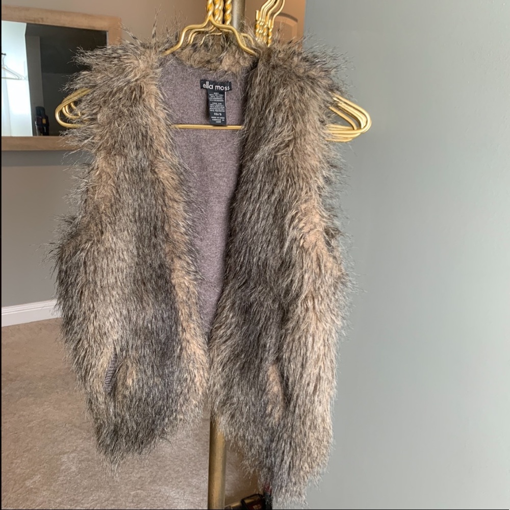 Ella Moss Bomber-Style Fur Vest